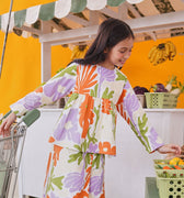 At The Market Collection Girl Ruffle Blouse Fleur Print - Umbi