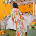 At The Market Collection Girl Ruffle Blouse Fleur Print - Umbi