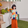 At The Market Collection Girl Ruffle Blouse Fruit Punch Print - Umbi