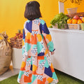 At The Market Collection Girl Ruffle Blouse Fruit Punch Print - Umbi