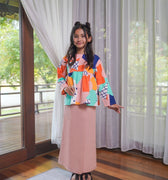 At The Market Collection Girl Ruffle Blouse Fruit Punch Print - Umbi