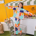 At The Market Collection Girl Ruffle Blouse Fruit Punch Print - Umbi