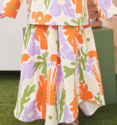 At The Market Collection Girl Teacup Skirt Fleur Print - Umbi