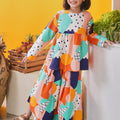 At The Market Collection Girl Teacup Skirt Fruit Punch Print - Umbi