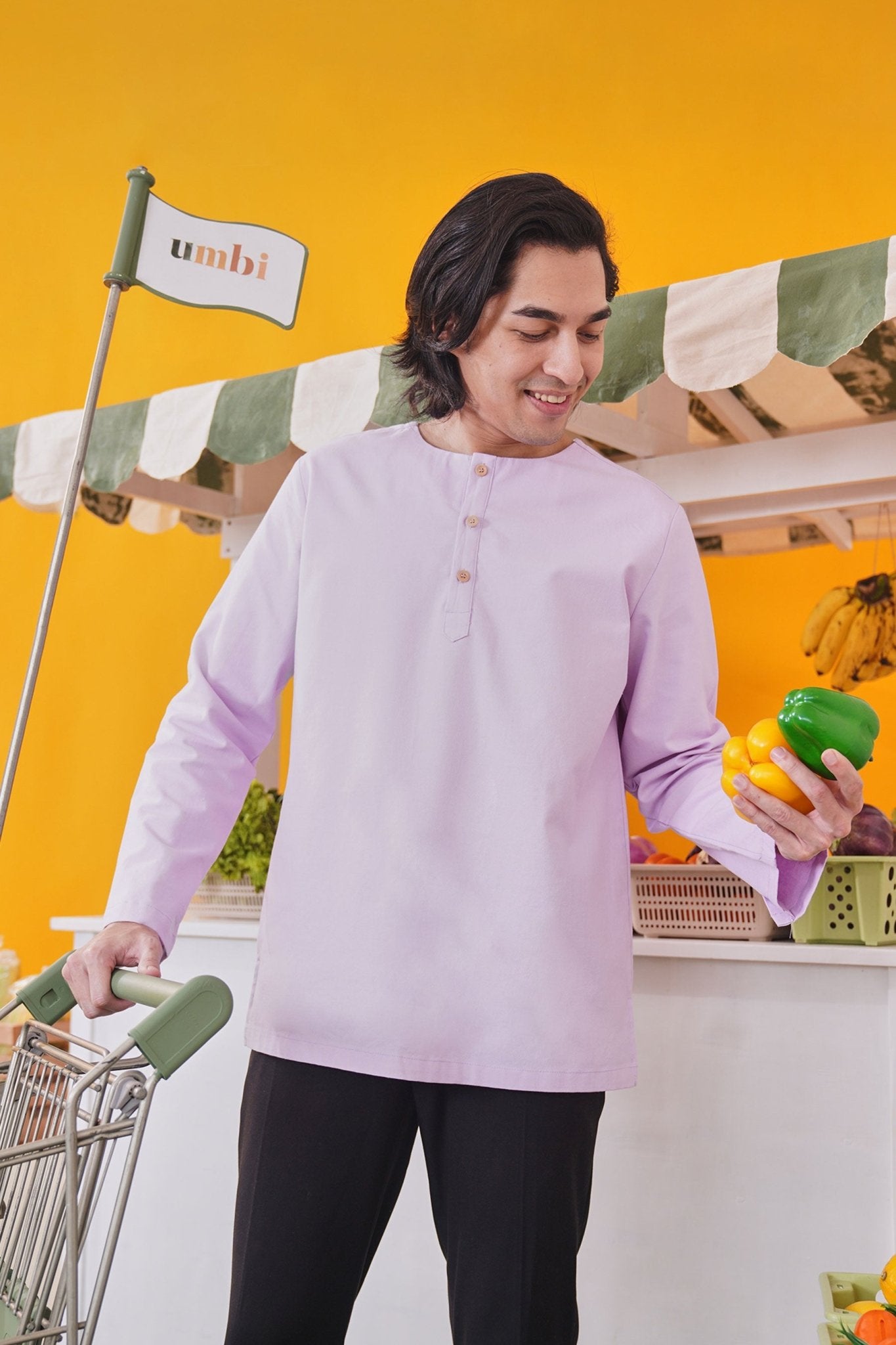 At The Market Collection Men Kurta Lilac - Umbi