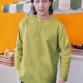 At The Market Collection Men Kurta Lime Green - Umbi