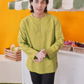 At The Market Collection Men Kurta Lime Green - Umbi
