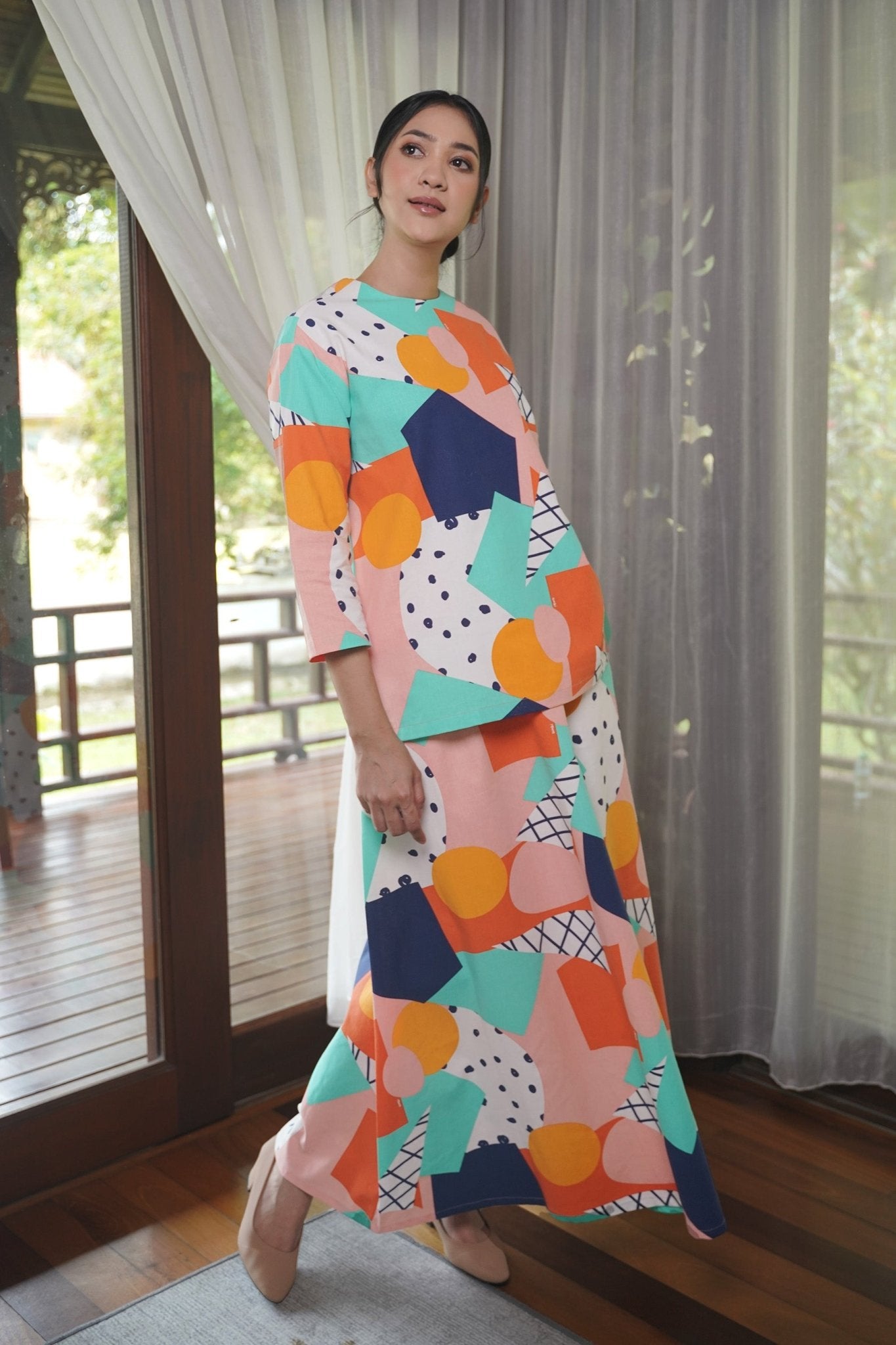 At The Market Collection Women Boxy Blouse Fruit Punch Print - Umbi