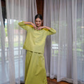 At The Market Collection Women Boxy Blouse Lime Green - Umbi