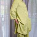 At The Market Collection Women Long Kebaya Blouse Lime Green - Umbi