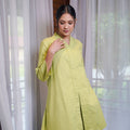 At The Market Collection Women Long Kebaya Blouse Lime Green - Umbi