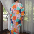 At The Market Collection Women Long Kurung Blouse Fruit Punch Print - Umbi