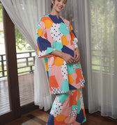 At The Market Collection Women Long Kurung Blouse Fruit Punch Print - Umbi