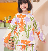 baju raya family sedondon kids girls boxy blouse fleur print