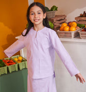 baju raya family sedondon kids girls kurung top lilac 