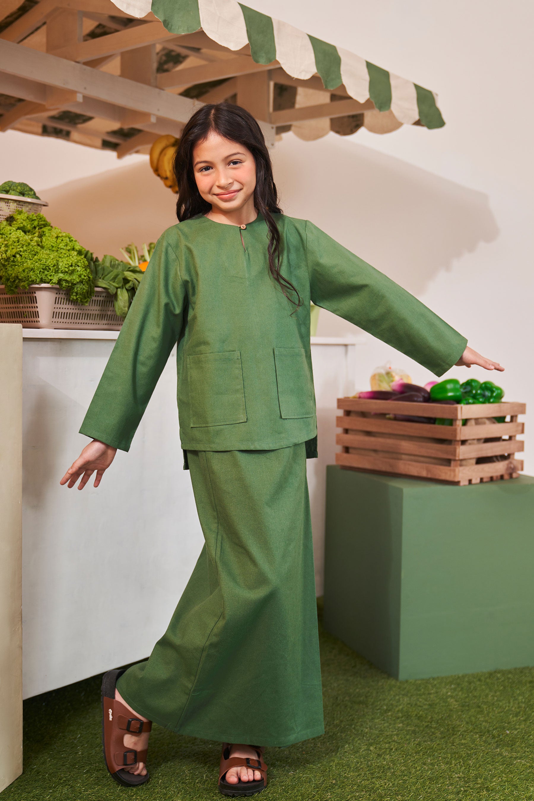  girls top long sleeve eid raya kenduri event wear 