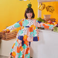 girls ruffle top long sleeve eid kenduri raya even wear 