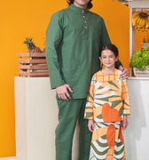 baju raya family sedondon adult men baju melayu pine green