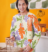 baju raya family sedondon adult men kurta fleur print 