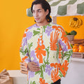  men top kurta long sleeve button eid kenduri event wear 