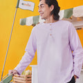 men top kurta long sleeve button lilac eid kenduri event wear 