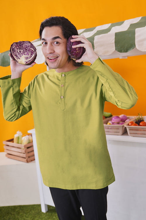 At The Market Collection Men Kurta Lime Green