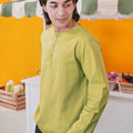 men top kurta long sleeve button eid kenduri event wear 