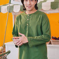 baju raya family sedondon adult men kurta pine green