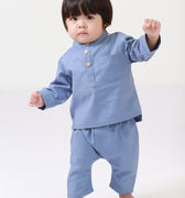 Baby Baju Melayu Set Pigeon Blue - Umbi