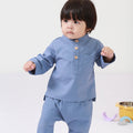 Baby Baju Melayu Set Pigeon Blue - Umbi