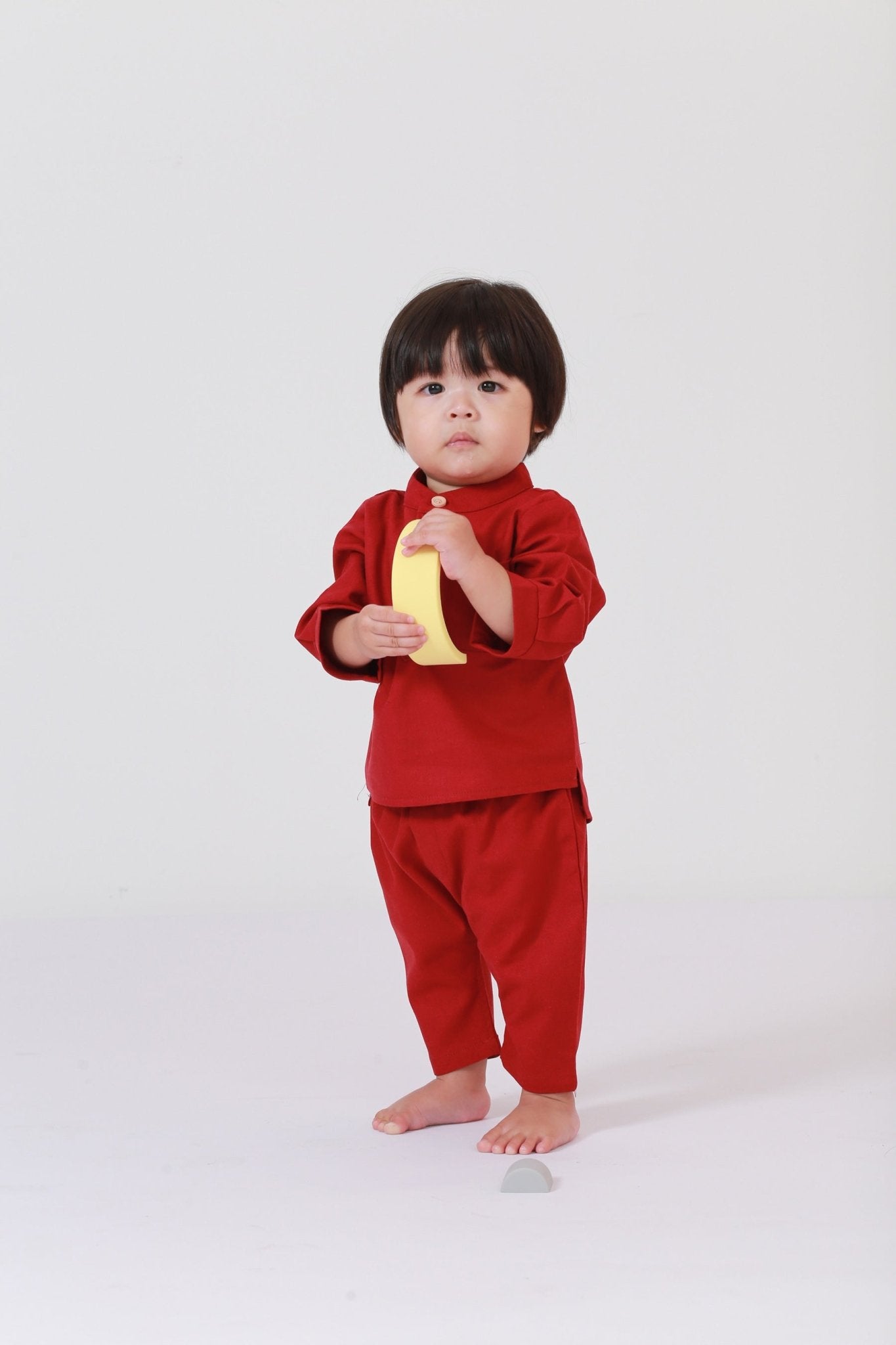 Baby Baju Melayu Set Red - Umbi