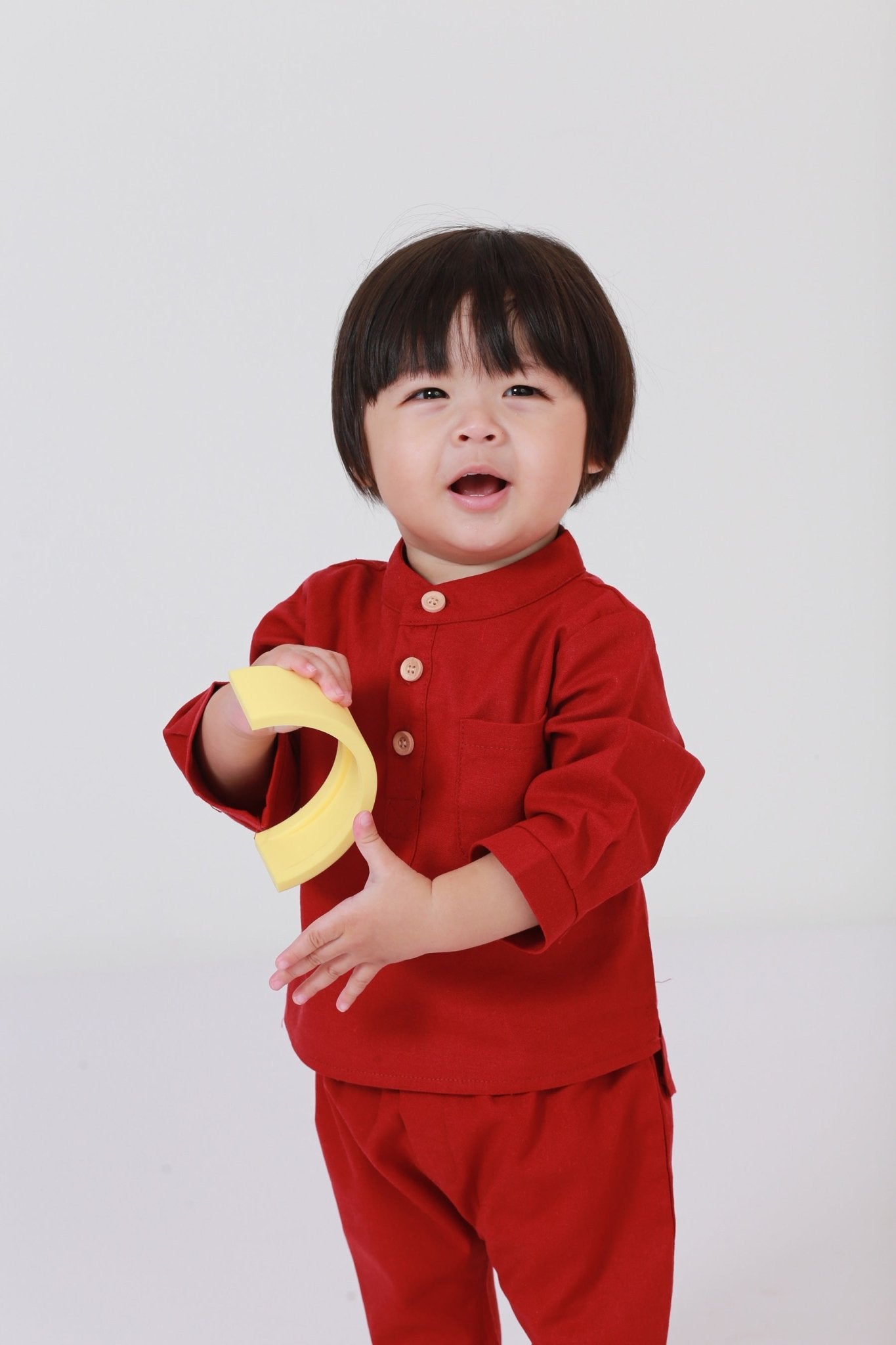 Baby Baju Melayu Set Red - Umbi