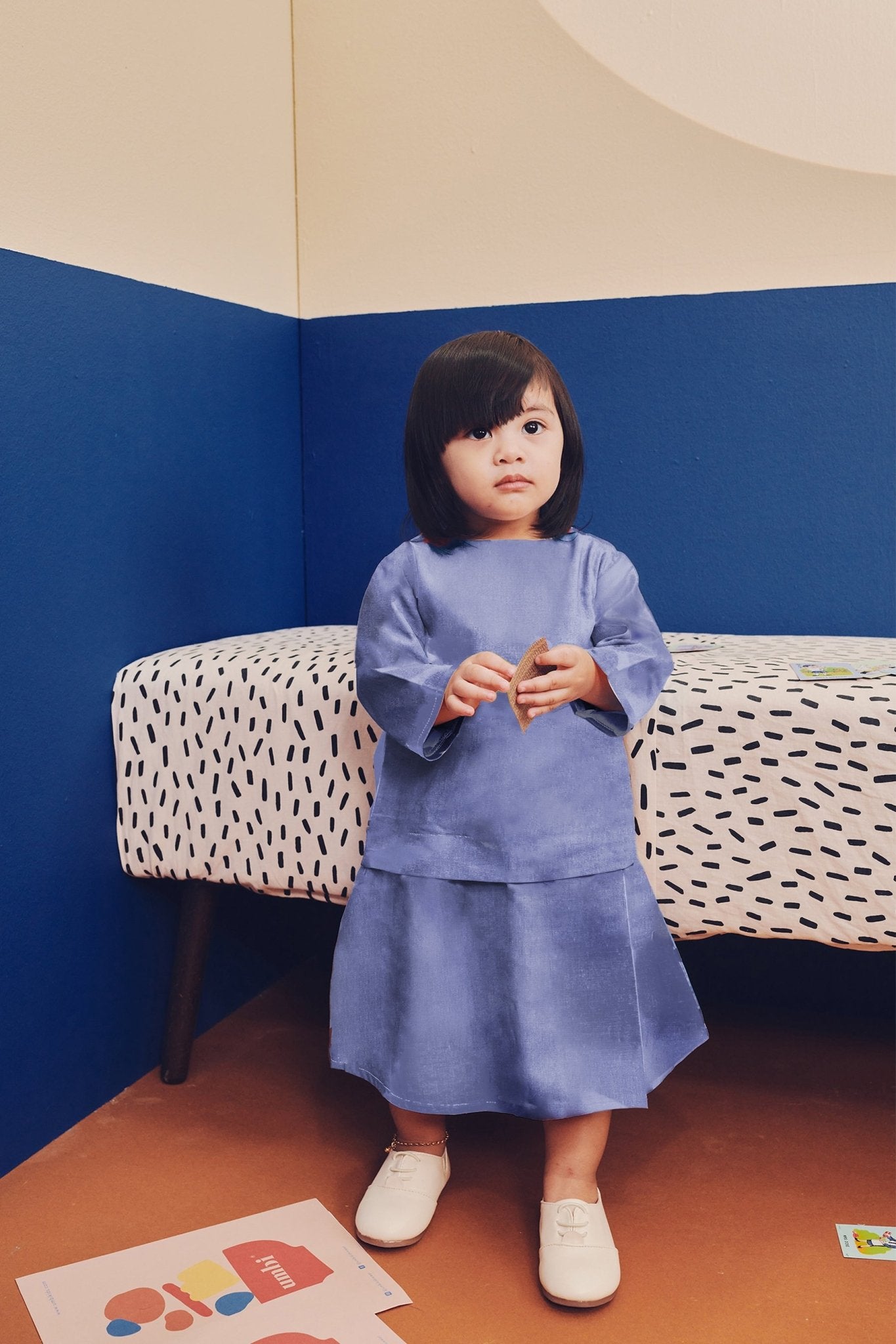 Baby Kurung Dress Pigeon Blue - Umbi