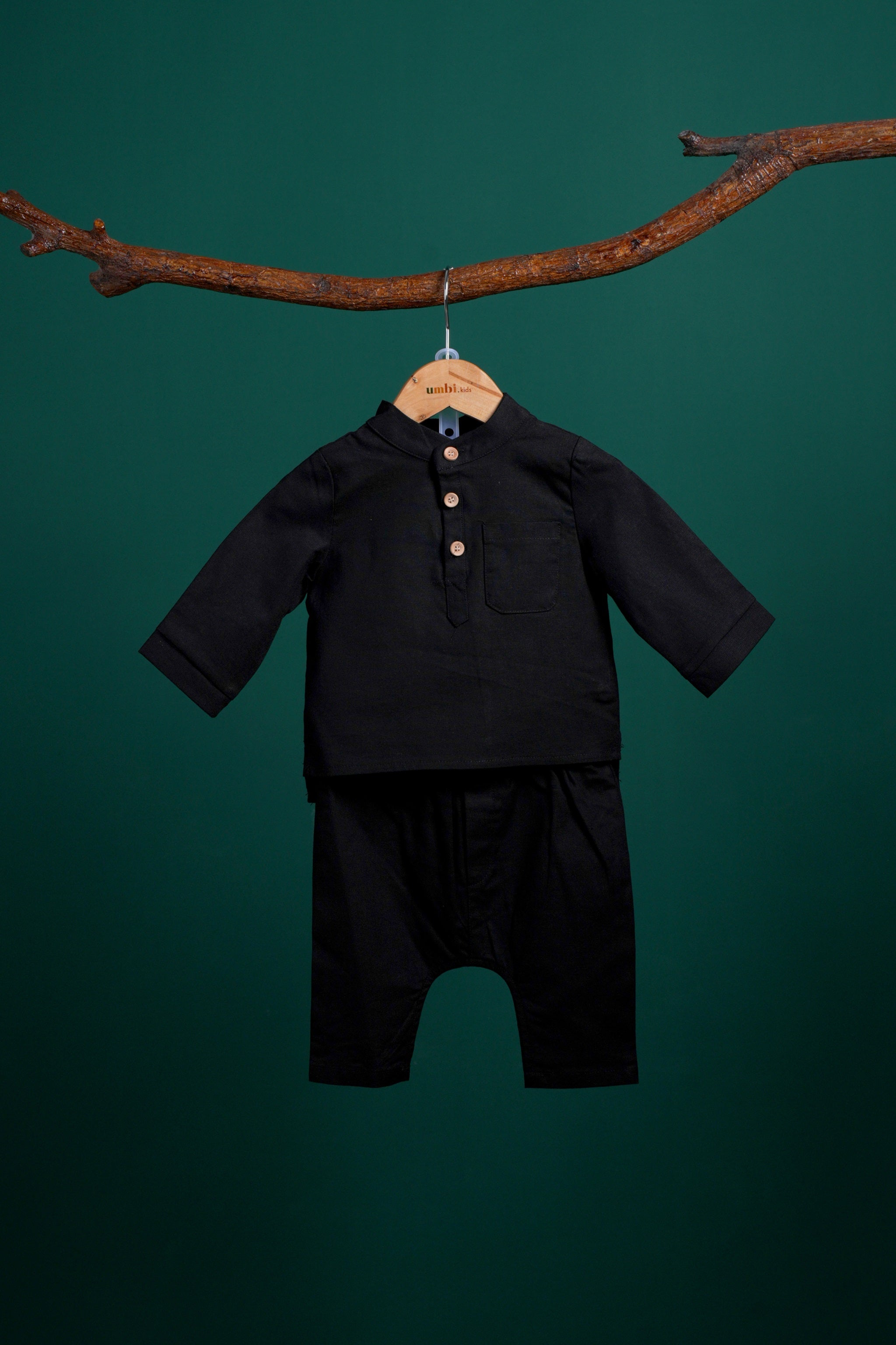 The Rimba Raya Baby Baju Melayu Set Black