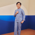 Boy Baju Melayu Set Pigeon Blue - Umbi