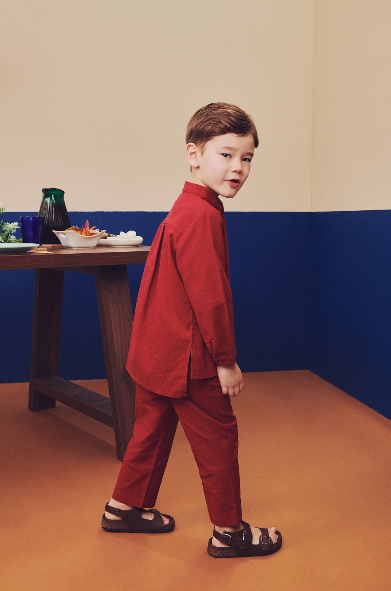 Boy Baju Melayu Set Red - Umbi