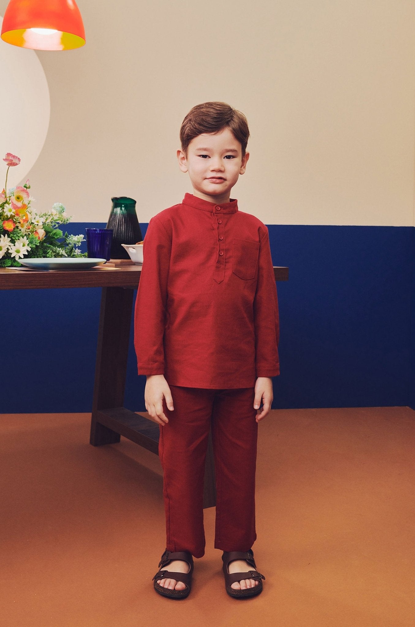 Boy Baju Melayu Set Red - Umbi