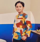 Boy Kurta Top Jellybean Print - Umbi