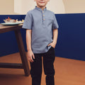 Boy Short Sleeves Shirt Pigeon Blue - Umbi