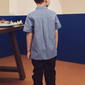 Boy Short Sleeves Shirt Pigeon Blue - Umbi
