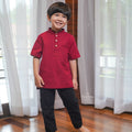 Boy Short Sleeves Shirt Red - Umbi