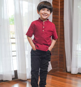 Boy Short Sleeves Shirt Red - Umbi