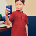 Boy Short Sleeves Shirt Red - Umbi