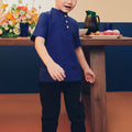 Boy Short Sleeves Shirt Royal Blue - Umbi