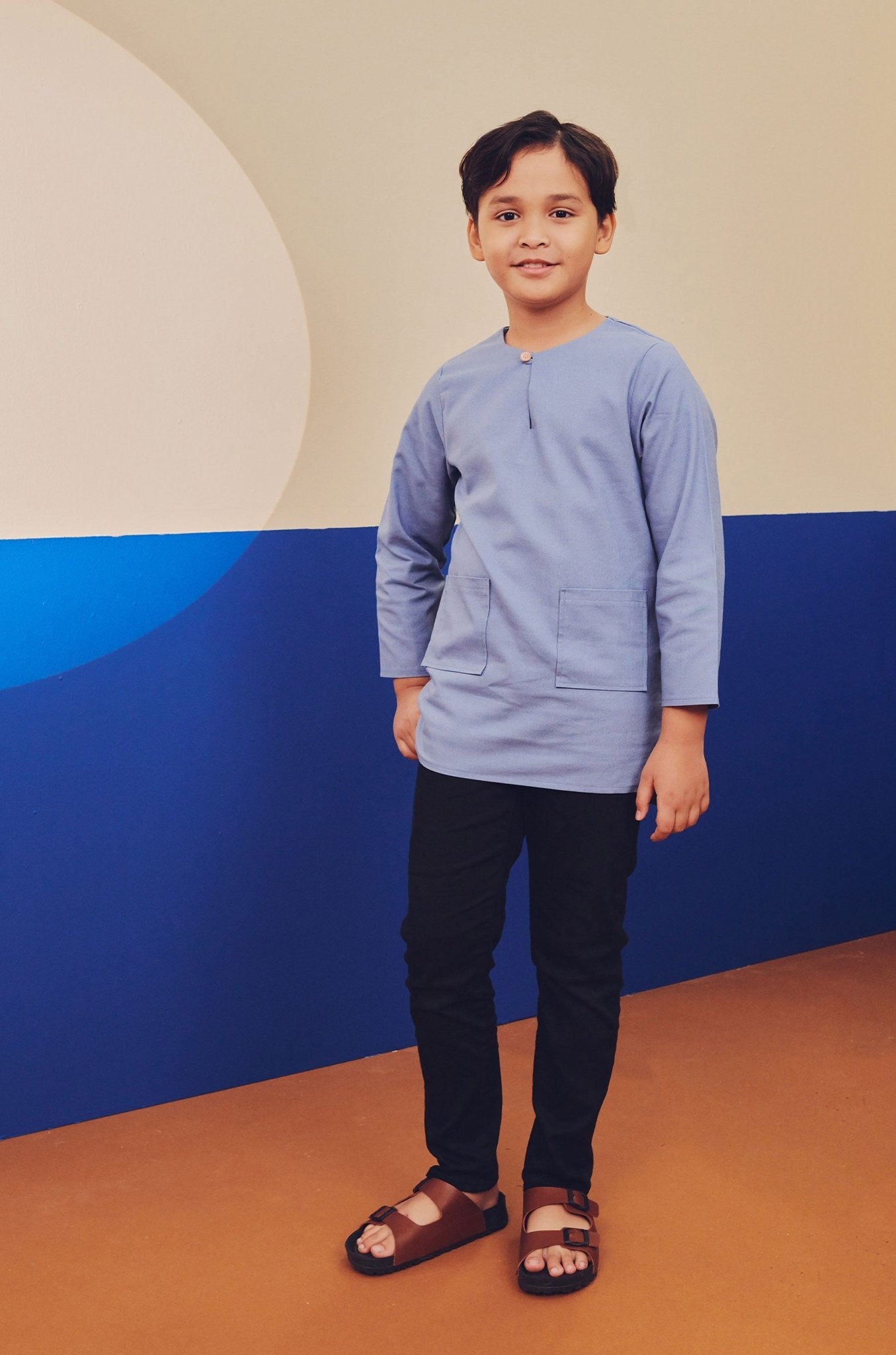 Boy Slim Fit Teluk Belanga Pigeon Blue - Umbi
