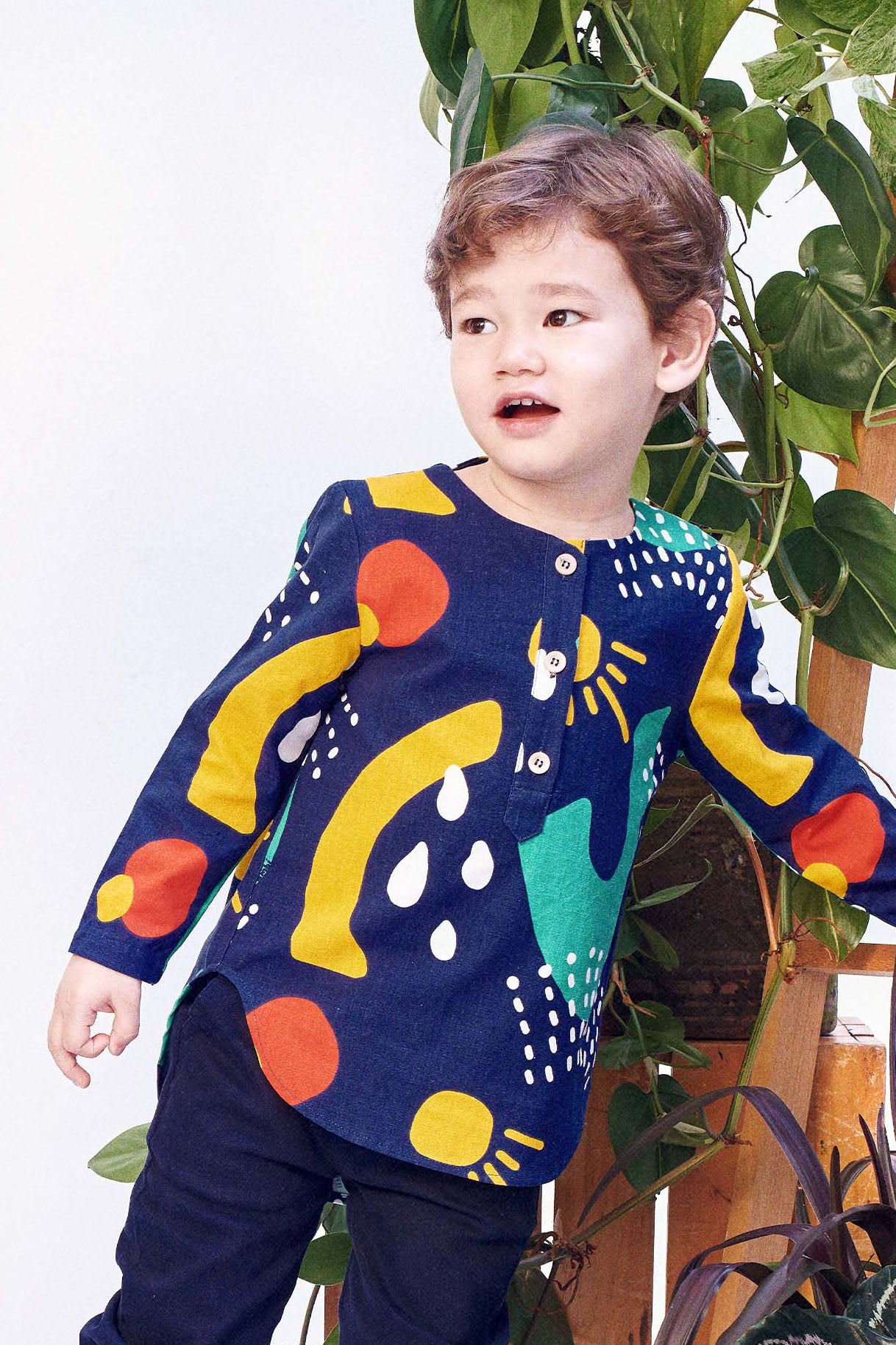 baju raya family sedondon kids boy kurta bumi print