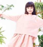 baju raya family sedondon kids boxy blouse dusty pink