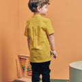 cotton linen boys button top