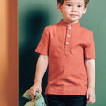 baju raya family sedondon boys shirt short sleeve terracotta