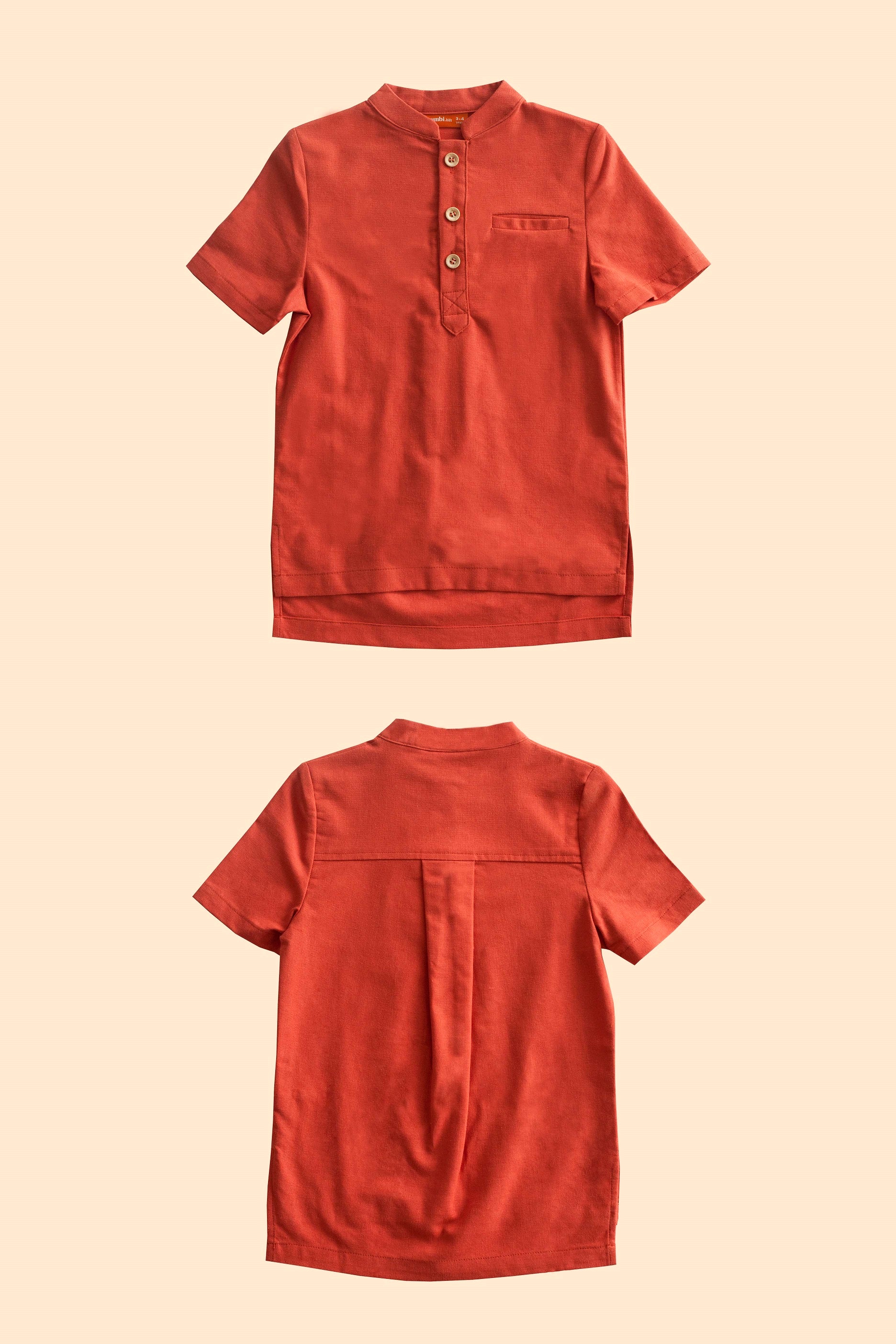 boys button short sleeve top eid raya kenduri event wear